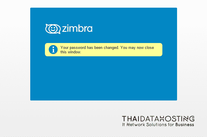 วิธีเปลี่ยนรหัสผ่านอีเมลระบบ Zimbra - คู่มือการใช้งาน - : : Thai Data  Hosting : : It Solutions ที่ใช่สำหรับธุรกิจคุณ 〓